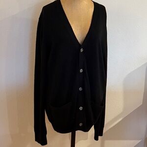 Club Monaco sz L 100% wool cardigan Sweater with pockets great condition